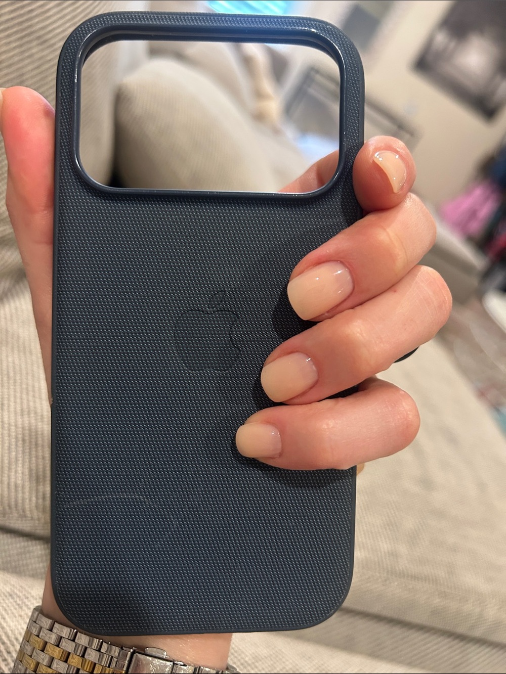 Apple 17 Pro iPhone FineWoven Case navy blue